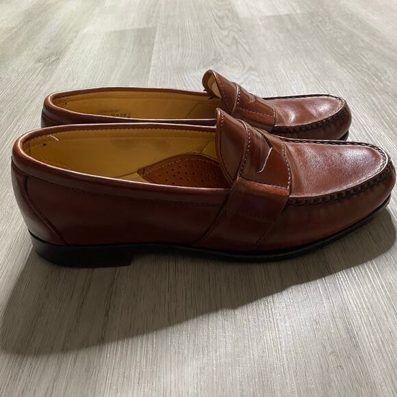 Vintage FootJoy Brown Leather Penny Loafers Casual Dress Shoes Preppy Mens 9 D main image 5